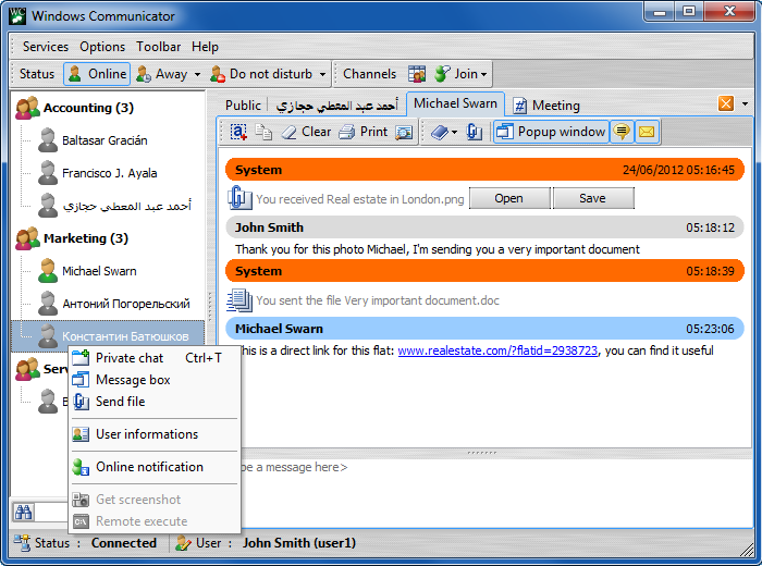 Windows Communicator screenshot